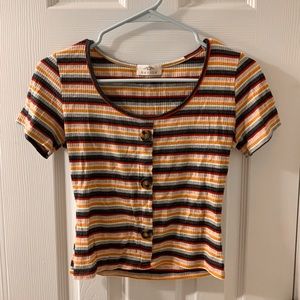 cute multicolored striped top size small